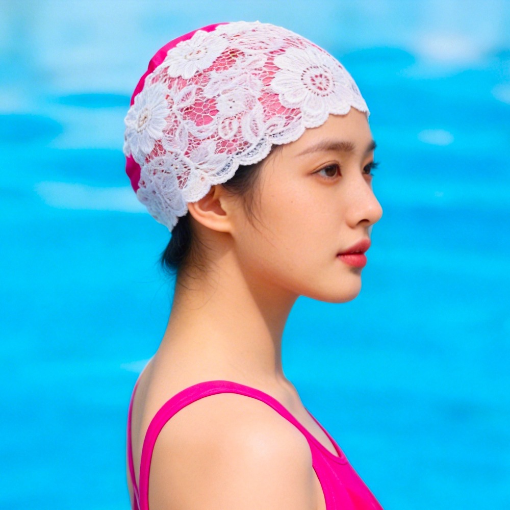 Aquatic Sports Cap - Touca de Natação Feminina de Renda